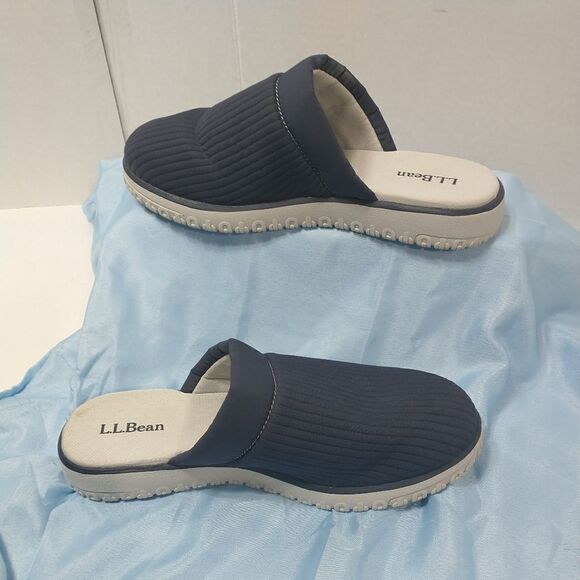 LL BEAN Women's  Size 8M Blue Nylon Airtight Slide On Slippers - Picture 3 of 10